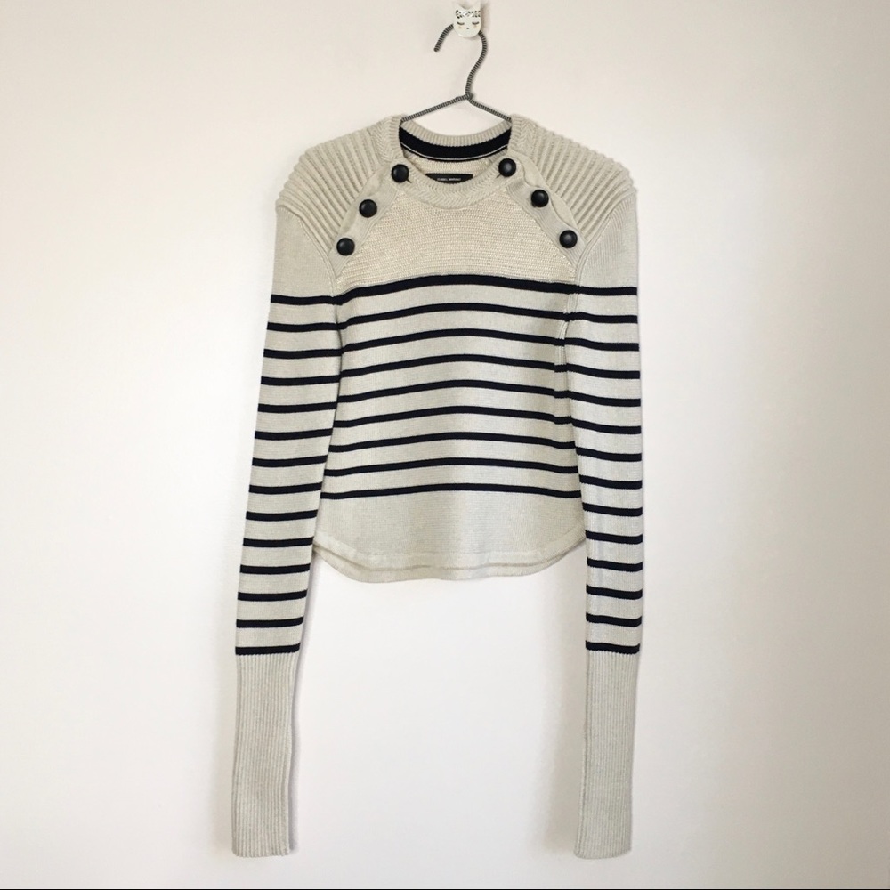 Isabel Marant Hatfield Merino Wool Sweater Tan 44 - Picture 2 of 16